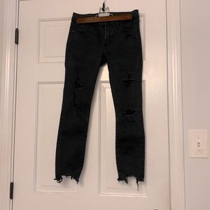 Abercrombie and Fitch black jeans with rips